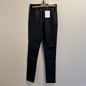 Black Faux Leather Skinny Jeans